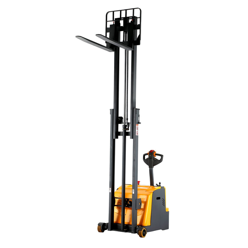 Apollolift Electric Straddle Stacker with 118" Lift and 2200 lb Cap Pallet Stacker - A-3040