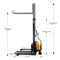 Apollolift Semi-Electric Straddle Stacker with 118" Lift and 3300 lb Cap Pallet Stacker - A-3010