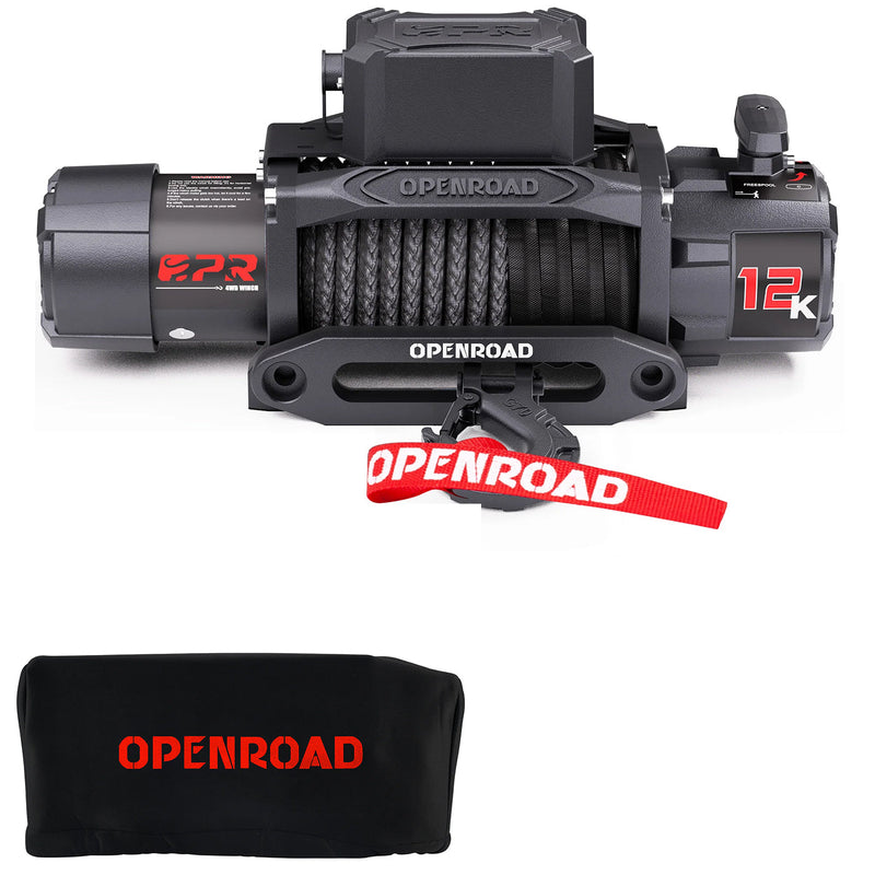 OPENROAD 12,000lbs Electric Winch with Synthetic Rope-Panther Series 3S