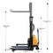 Apollolift Semi-Electric Straddle Stacker with 98" Lift and 3300 lb Cap Pallet Stacker - A-3011