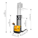 Apollolift Electric Straddle Stacker with 177" Lift and 3300 lb Cap Pallet Stacker - A-3029