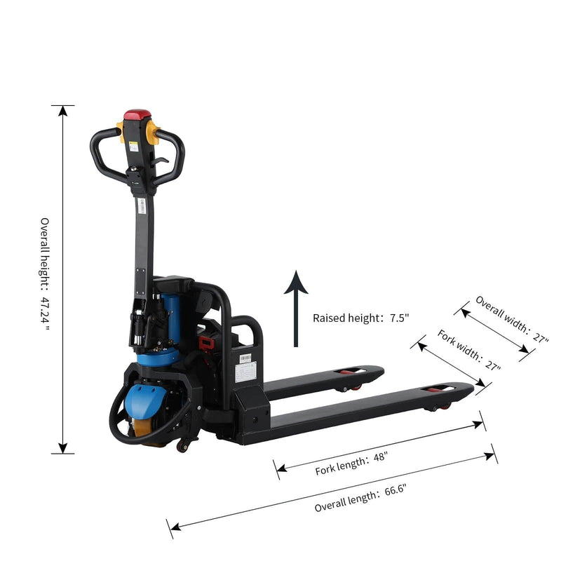 Apollolift 3300lbs Fully Electric Walkie Powered Pallet Jack with Lithium Battery A-1020