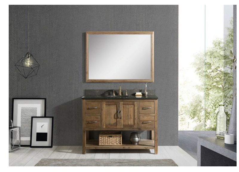 Design Element Austin Reclaimed Wood Bath Vanity Cabinet Only, Walnut Finish