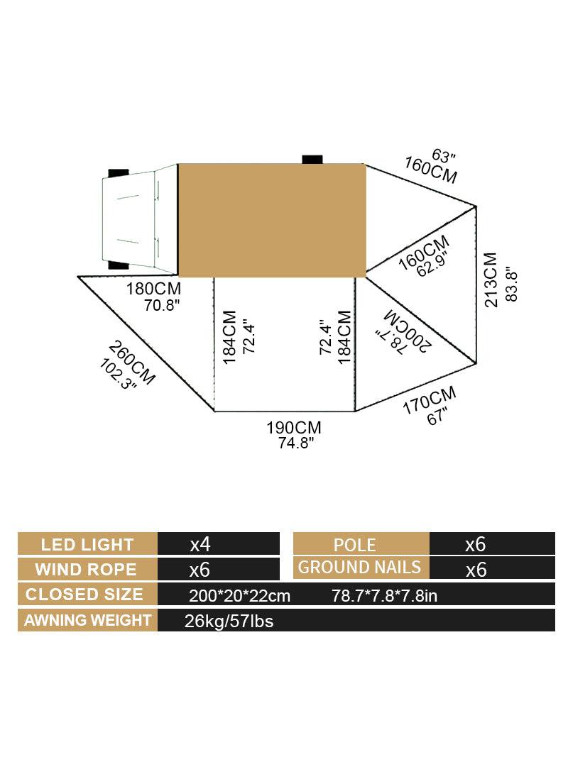 Naturnest 270 awning plus room Passanger side(Not include awning）