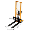Apollolift Manual Pallet Stacker Adjustable Forks 2200lbs Cap., 63" Height - A-3003