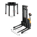 Apollolift Electric Straddle Stacker with 118" Lift and 3300 lb Cap Pallet Stacker - A-3023