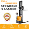 Apollolift Electric Straddle Stacker with 118" Lift and 2640 lb Cap Pallet Stacker - A-3042