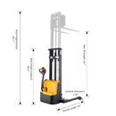 Apollolift Electric Straddle Stacker with 118" Lift and 2640 lb Cap Pallet Stacker - A-3042