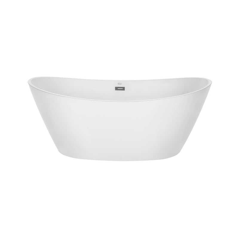 Empava 59 in. Modern Freestanding Soaking Bathtub in White Acrylic (59FT1518)