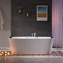 Empava 67 in. Freestanding Jetted Hydromassage Bathtub in White Acrylic (67AIS01)