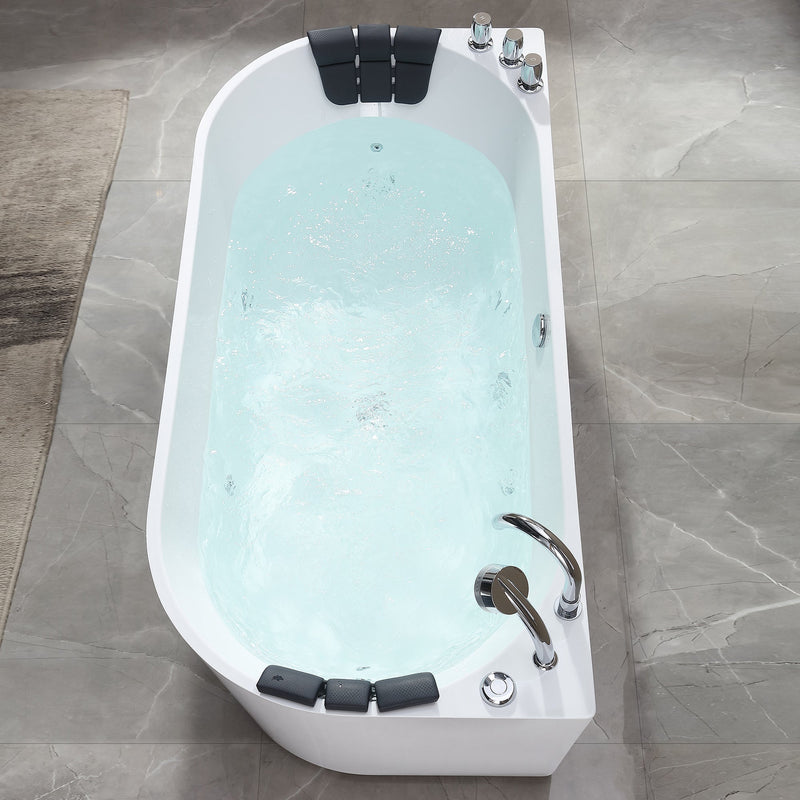 Empava 71 in. Luxurious Oval Jetted Bathtub in White Acrylic (71AIS08)