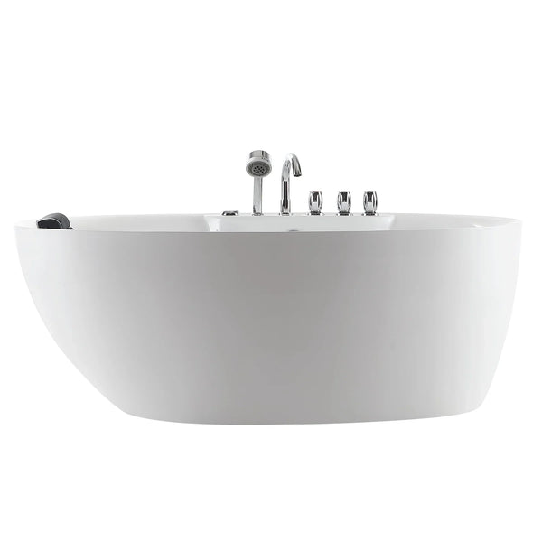 Empava 71 in. Freestanding Jetted Bathtub in White Acrylic (71AIS14)