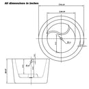 Heatgene 41" Round Acrylic Freestanding Contemporary Soaking Bathtub HG1023