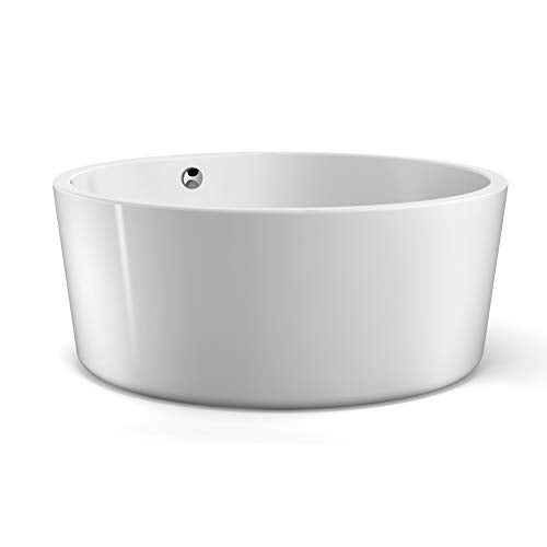 Heatgene 59" Acrylic Freestanding Bathtub Contemporary Soaking Tub HG3000