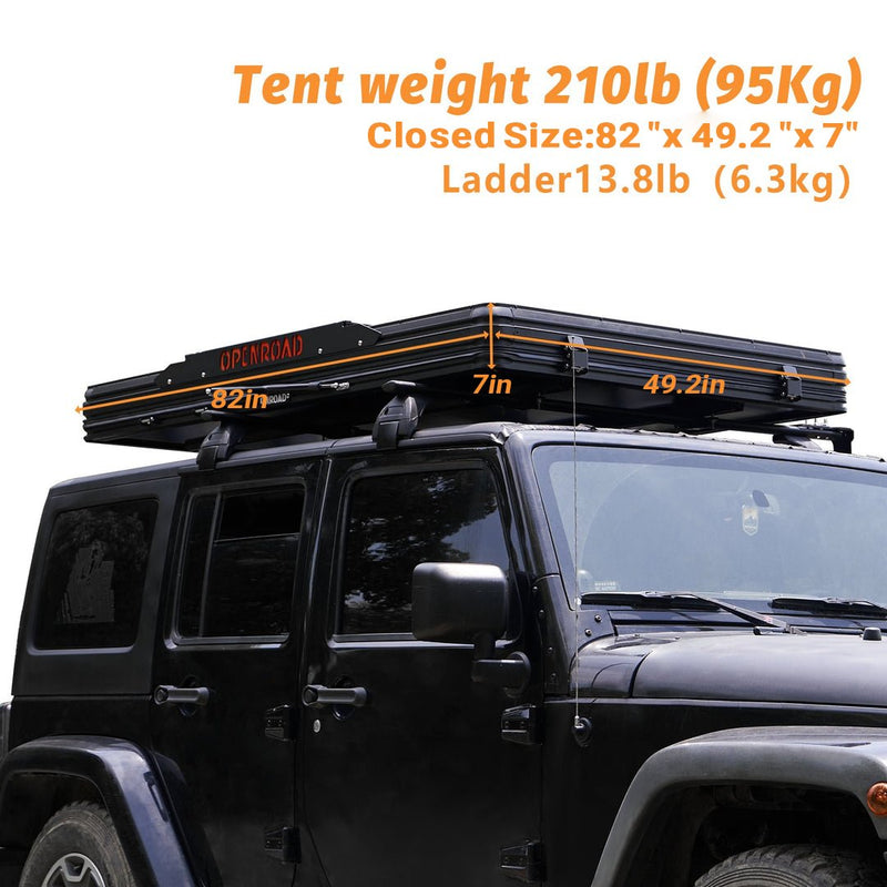 OPENROAD Aluminum Best Hard Shell Roof Top Tent - PeakRoof Series