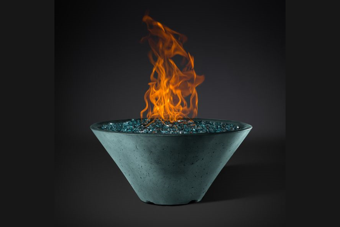 Slick Rock Concrete Ridgeline Conical Fire Bowl with Match Ignition