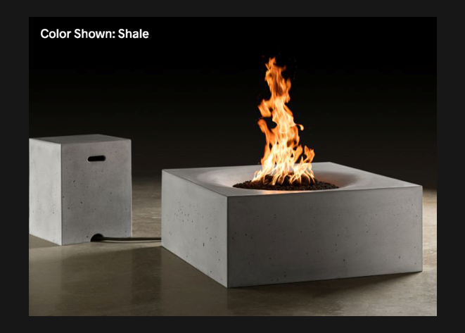 Slick Rock Concrete Horizon 36" Square Fire Table with Match Ignition