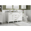 Legion Furniture WLF2254-W 54 Inch White Finish Double Sink Vanity Cabinet with Carrara White Top