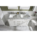 Legion Furniture WLF2254-W 54 Inch White Finish Double Sink Vanity Cabinet with Carrara White Top