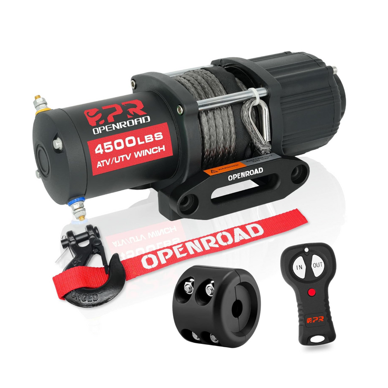 OPENROAD 4500lbs ATV/UTV Winch with Synthetic Rope and 2 Wireless Remotes