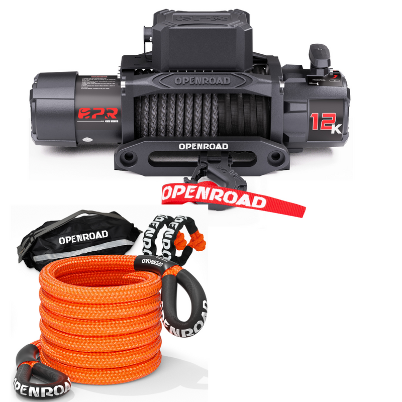 OPENROAD 12,000lbs Electric Winch with Synthetic Rope-Panther Series 3S