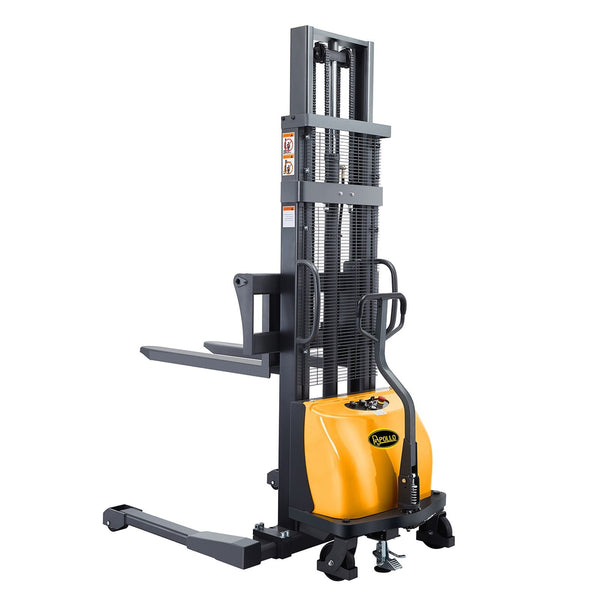 Apollolift Semi-Electric Straddle Stacker with 118" Lift and 2200 lb Cap Pallet Stacker - A-3008