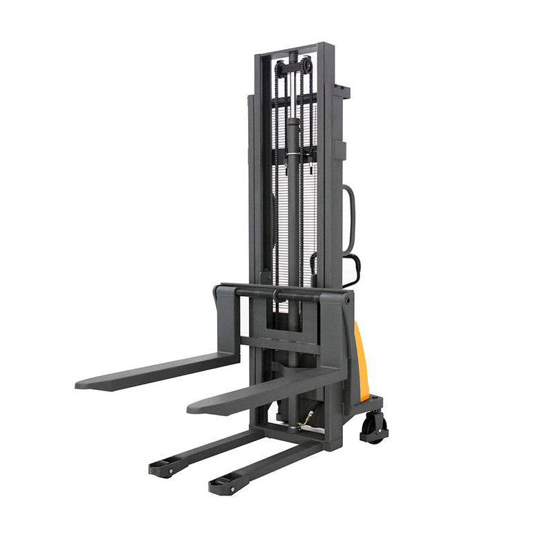 Apollolift Semi-Electric Straddle Stacker with Fixed Legs 118" Lift and 3300 lb Cap Pallet Stacker - A-3016