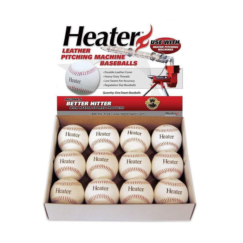 Heater Sports Leather Pitching Machine Baseballs (1 Dozen) PMBL44