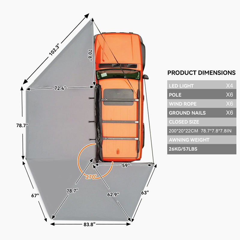 Naturnest 270 awning plus driver side