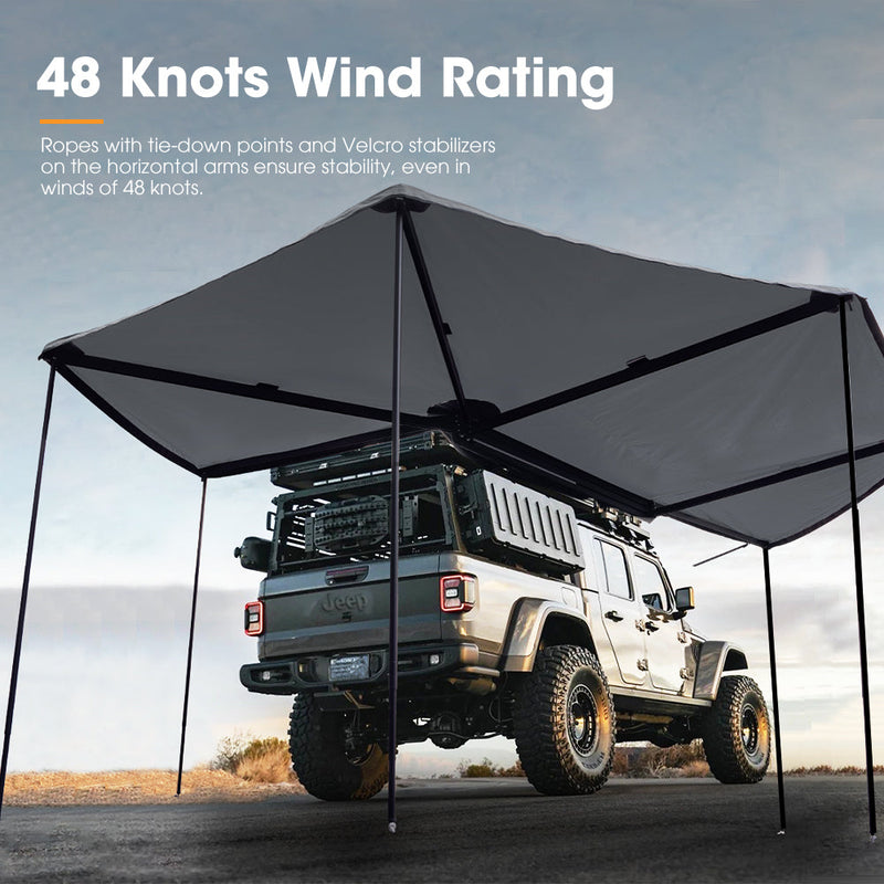 San Hima 270° Free-Standing Awning Passenger Side 600D Double Ripstop Poly-Cotton