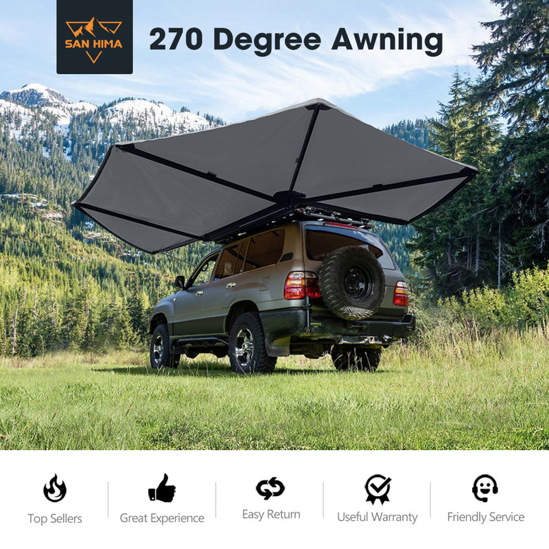 San Hima 270° Free-Standing Awning Driver Side 600D Double Ripstop Poly-Cotton