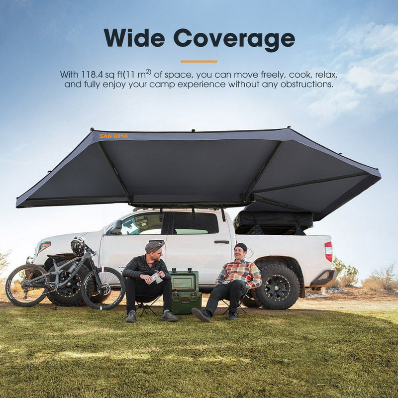 San Hima 270° Free-Standing Awning Karlu Frontier Driver Side