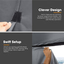 San Hima 270° Awning w/ Side Wall Free-Standing Car Roll Out Privacy Screens Driver Side